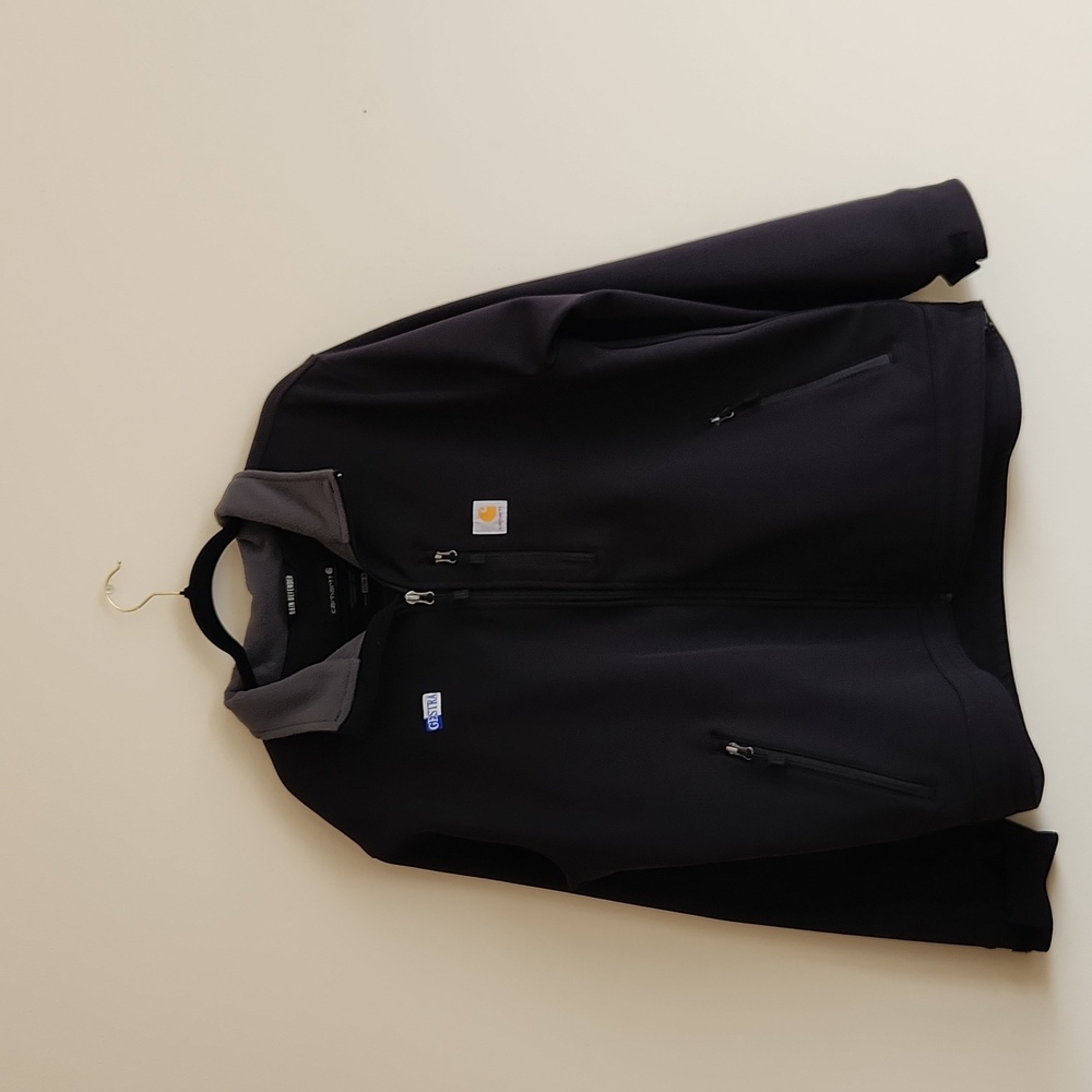 Carhartt Crowley Jacket Men's XL Black with Grey Fleece Lining